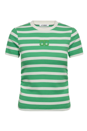 GrannyCC Gathering Stripe Tee 1134-O/W Green - 43015