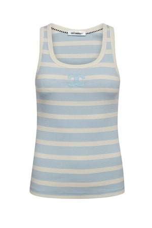 GrannyCC Rib Emb. Tank Top 1123-offW/Paleb - 33207