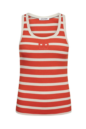 GrannyCC Rib Emb. Tank Top 1166-Offwhite F - 33207