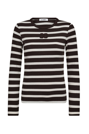 GrannyCC Rib Emb LS Blouse 11145-OffWhite/D