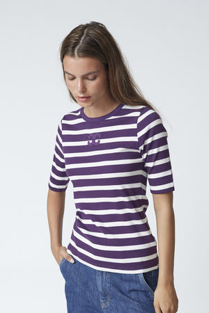 GrannyCC Rib Emb SS T-shirt 11067-OffWhite/P - 33206