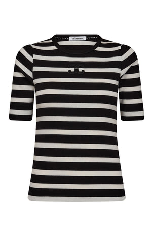GrannyCC Rib Emb SS T-shirt 1196-OffWhite-B - 33206