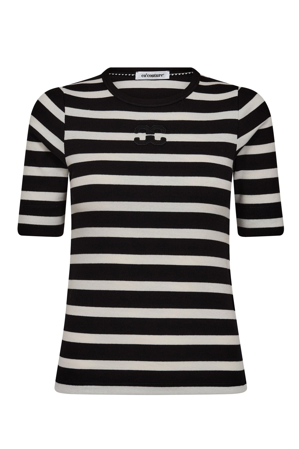 GrannyCC Rib Emb SS T-shirt 1196-OffWhite-B - 33206