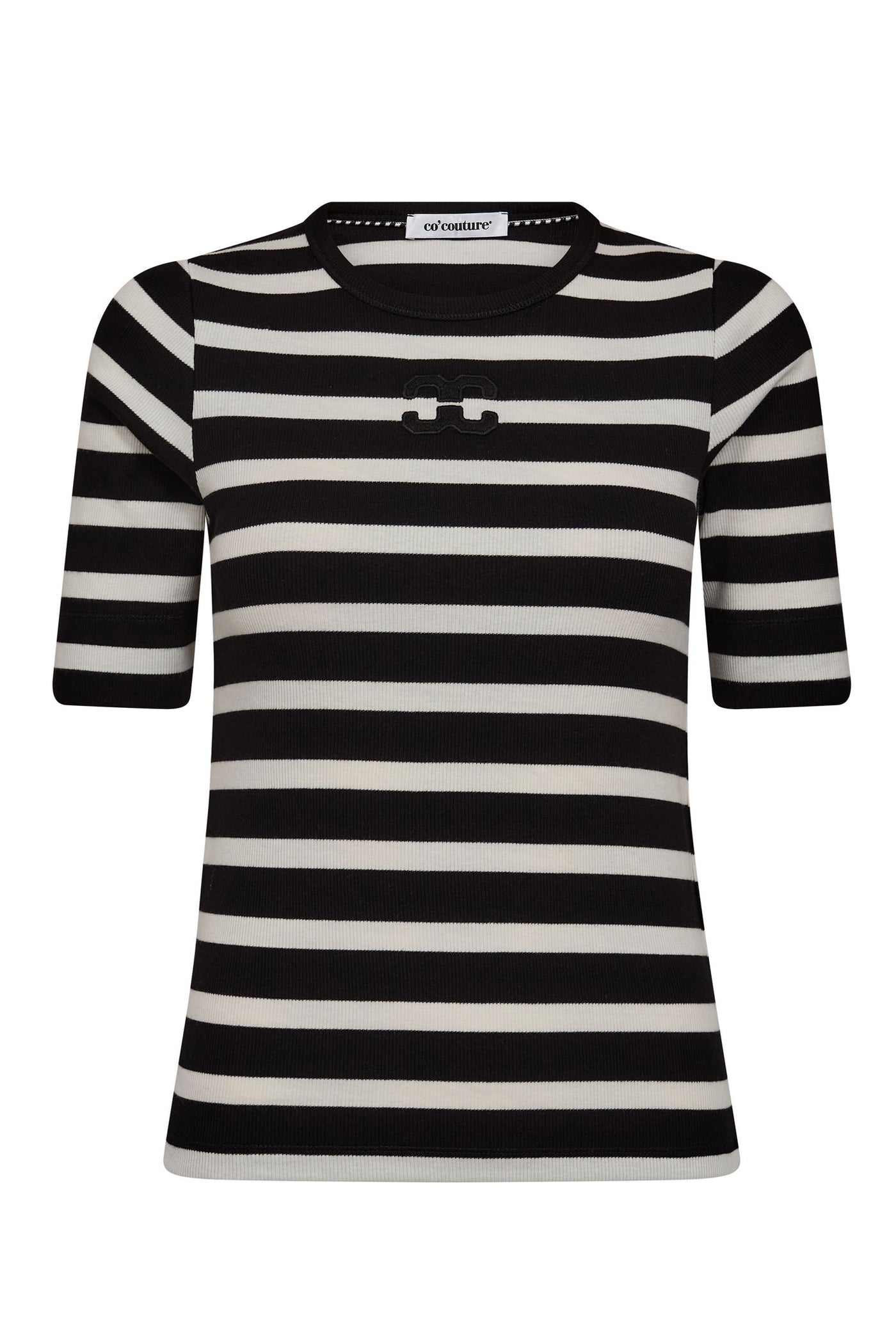 GrannyCC Rib Emb SS T-shirt 1196-OffWhite-B - 33206