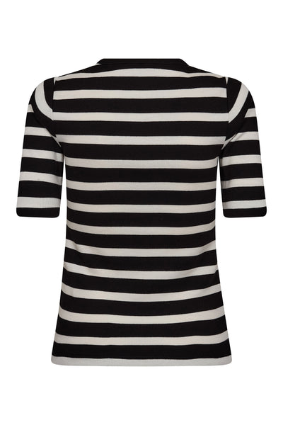 GrannyCC Rib Emb SS T-shirt 1196-OffWhite-B - 33206 Thumbnail