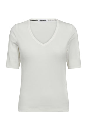 GrannyCC Rib SS V-Tee 11-Off white - 43018