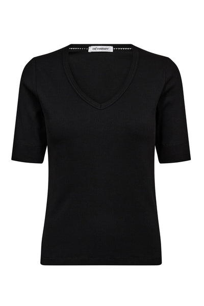 GrannyCC Rib SS V-Tee 96-Black - 43018 Thumbnail