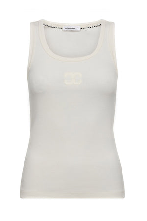 GrannyCC Rib Solid Emb Tank 4000-White - 43009