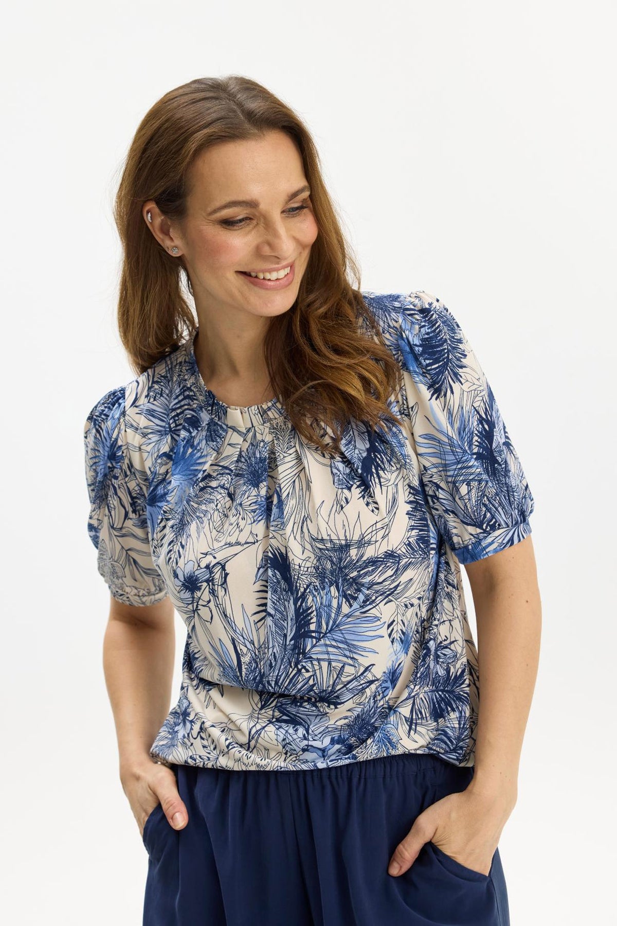 Grazia blouse 1/2 sleeves Blue - 17086