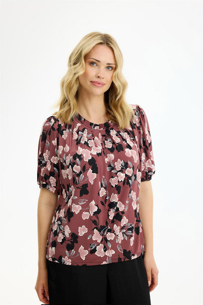 Grazia blouse 1/2 sleeves PLUM - 17255 Thumbnail