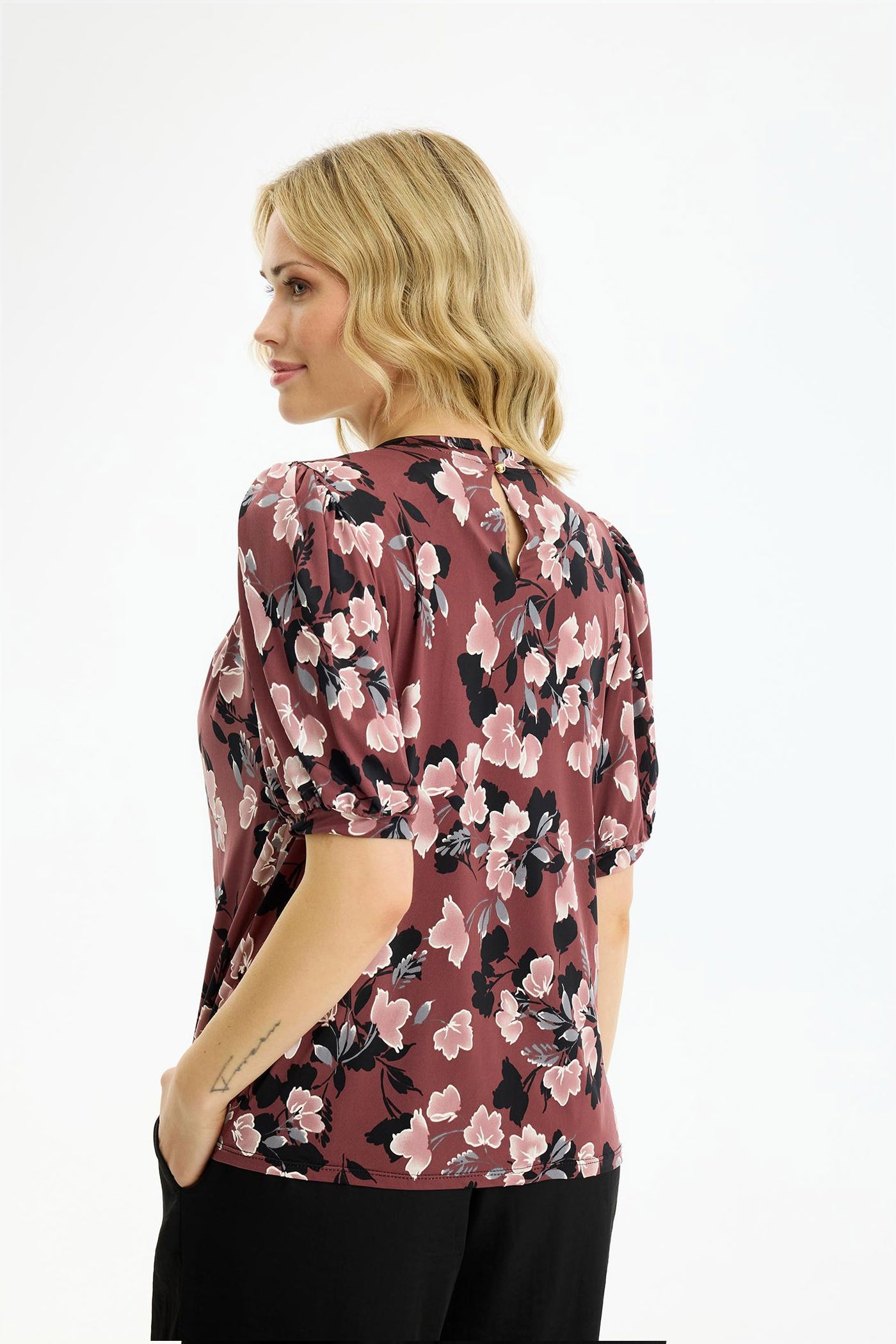 Grazia blouse 1/2 sleeves PLUM - 17255