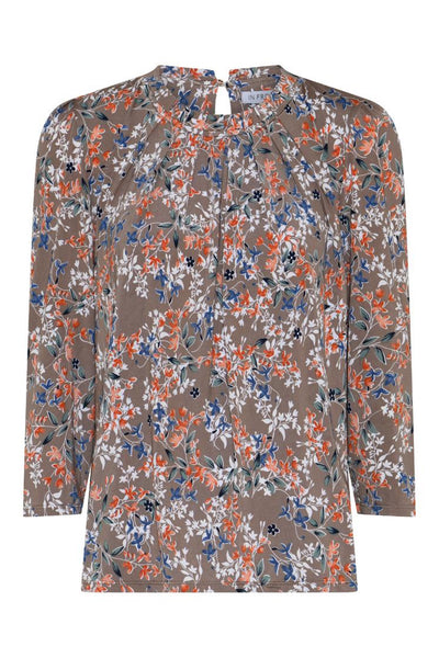 Grazia blouse 3/4 sleeves Mocca - 17013 Thumbnail
