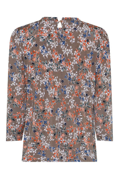 Grazia blouse 3/4 sleeves Mocca - 17013 Thumbnail