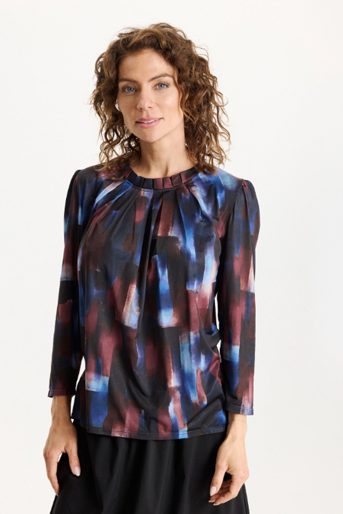 Grazia blouse 3/4 sleeves Multi Blue - 16869