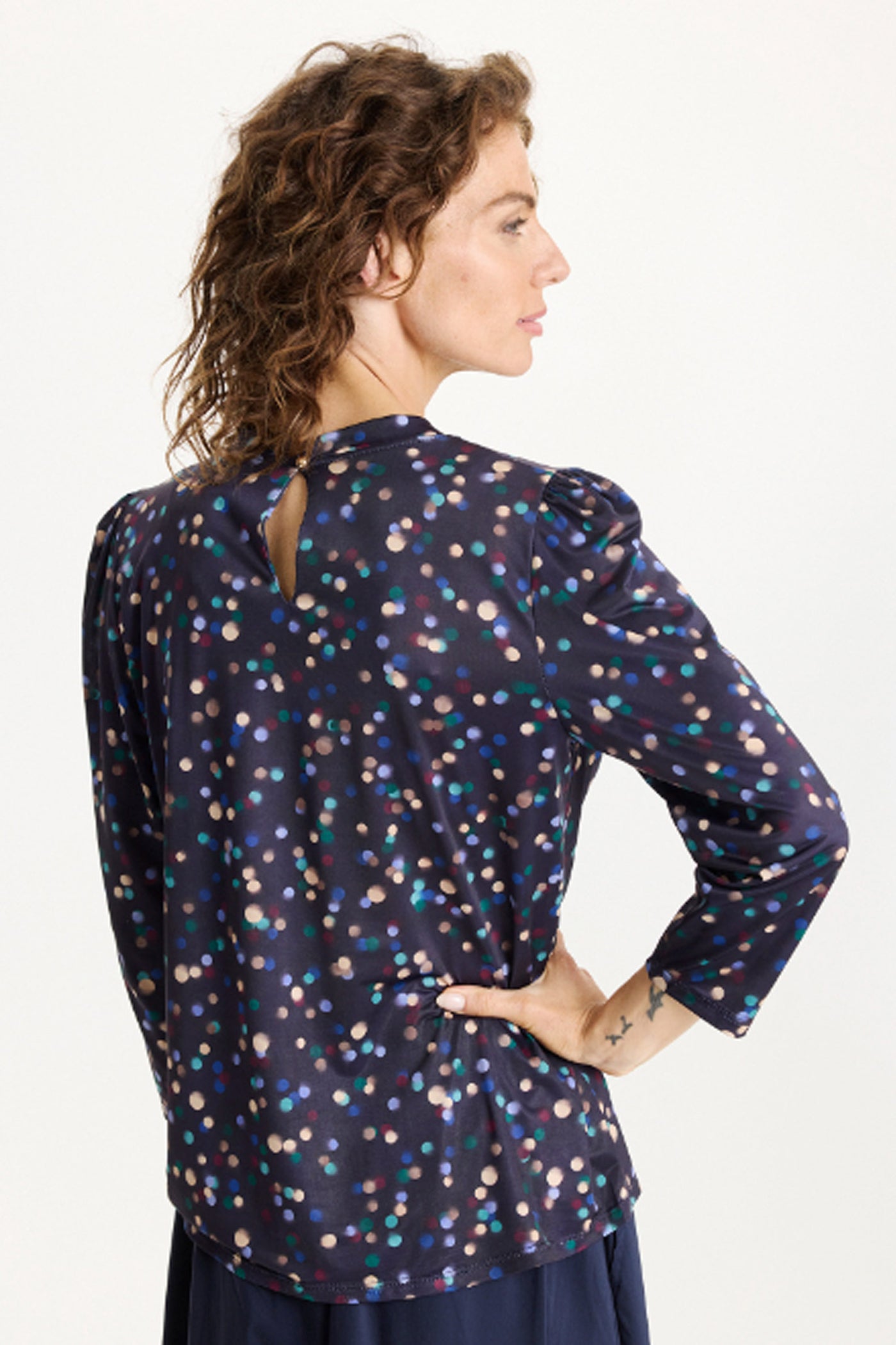 Grazia blouse 3/4 sleeves Multi Blue - 16871