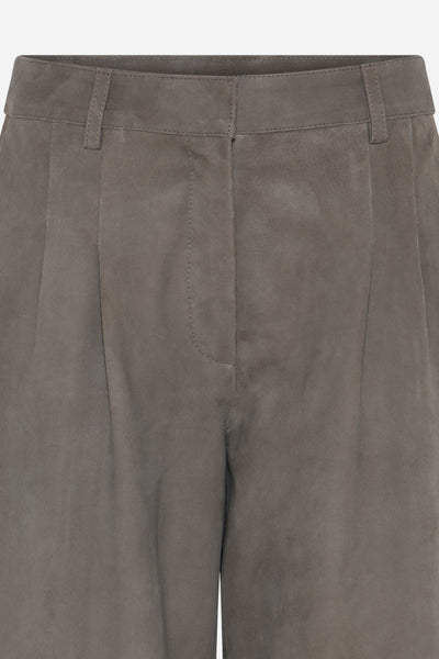 SuedaBBBarel suede pants Taupe Grey - BBW5196 Thumbnail