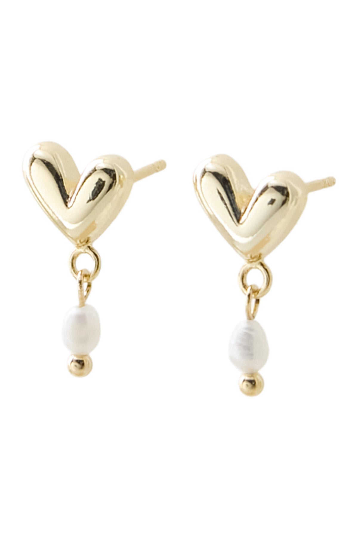 HEART PEARL EARSTICK TILBEHØR GULD - HEART PEARL EARSTICK