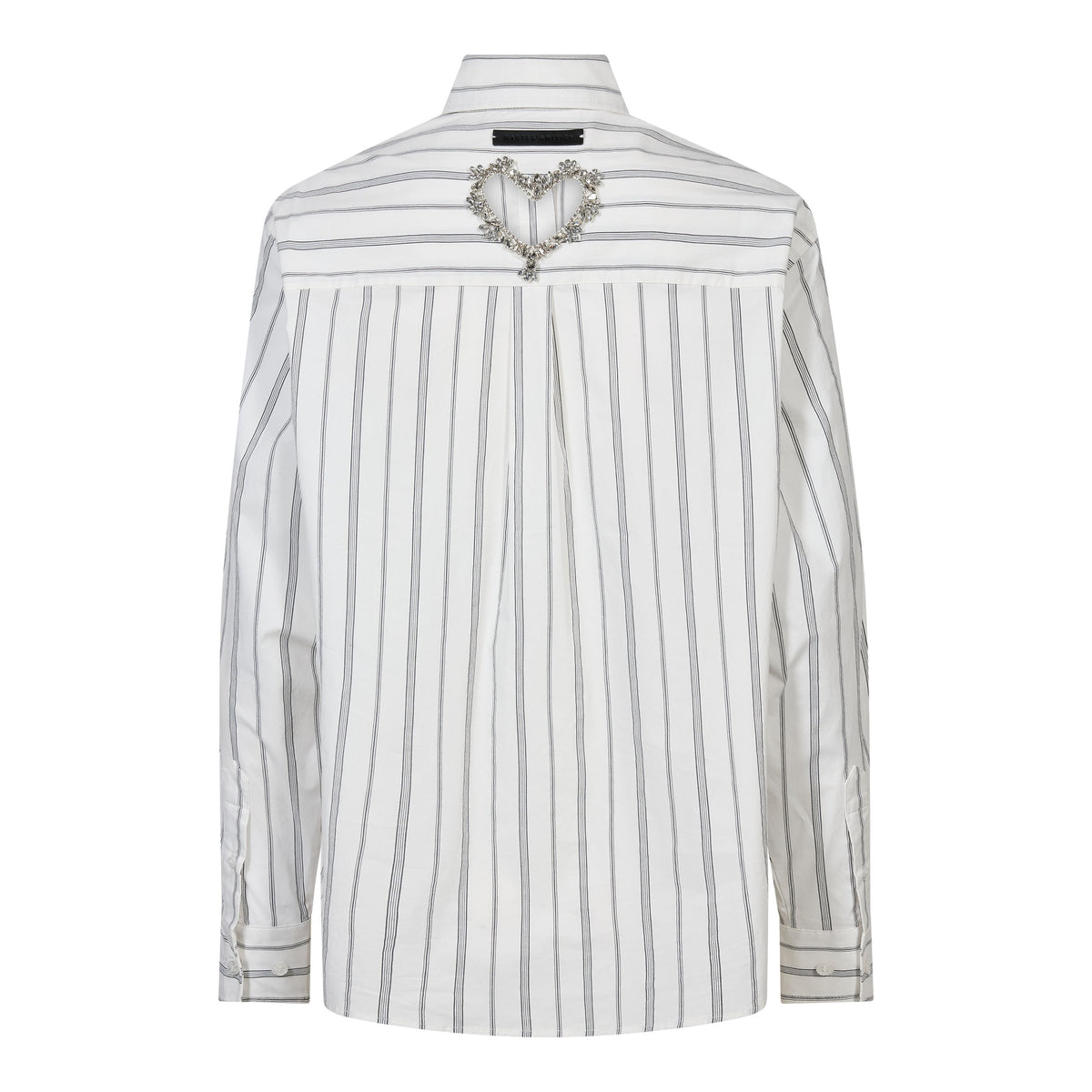 Crystal Heart Stripe Shirt White - HL10962