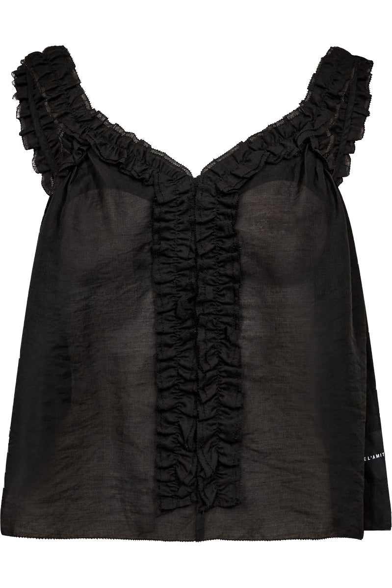 Frida Frill Top Black - HL10604