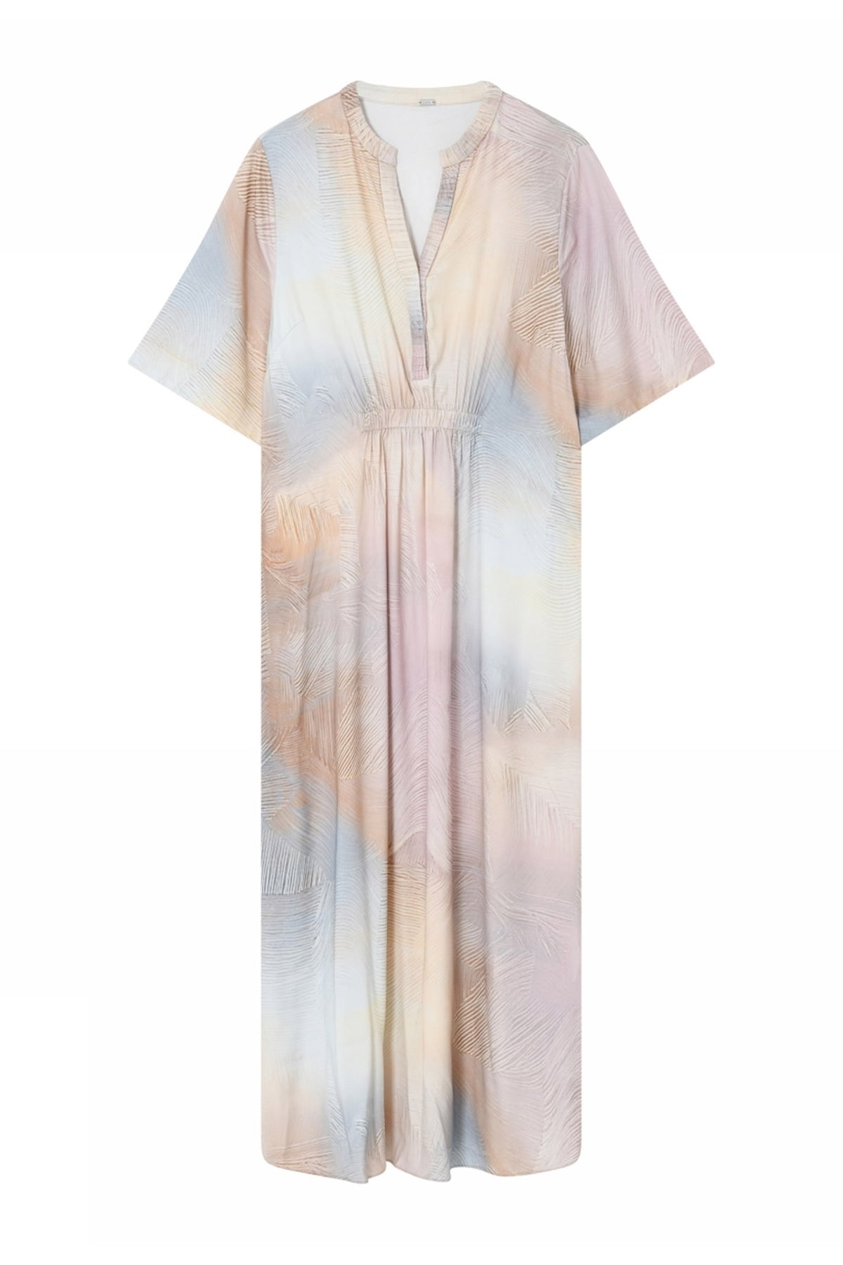 Hali, long dress 82037-Beige/Blue - 61524/7580