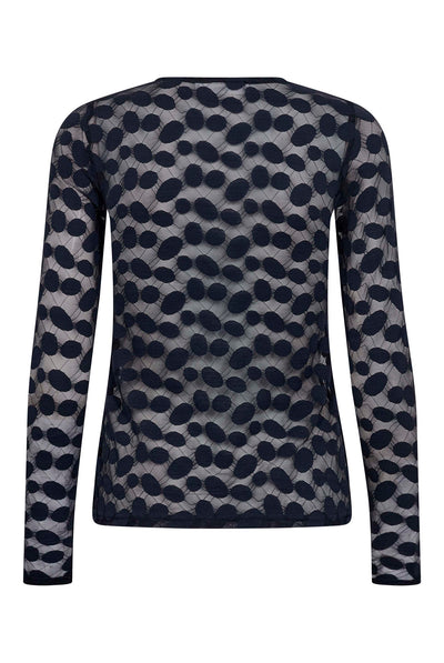 PenolaCC O-Neck Blouse 40007-Navy - 500266 Thumbnail