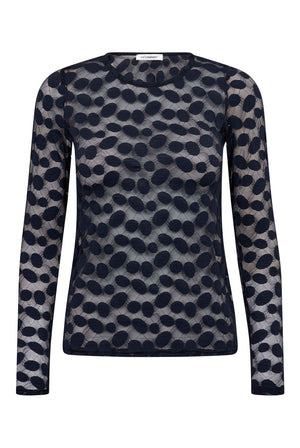 PenolaCC O-Neck Blouse 40007-Navy - 500266