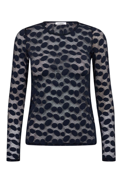 PenolaCC O-Neck Blouse 40007-Navy - 500266 Thumbnail