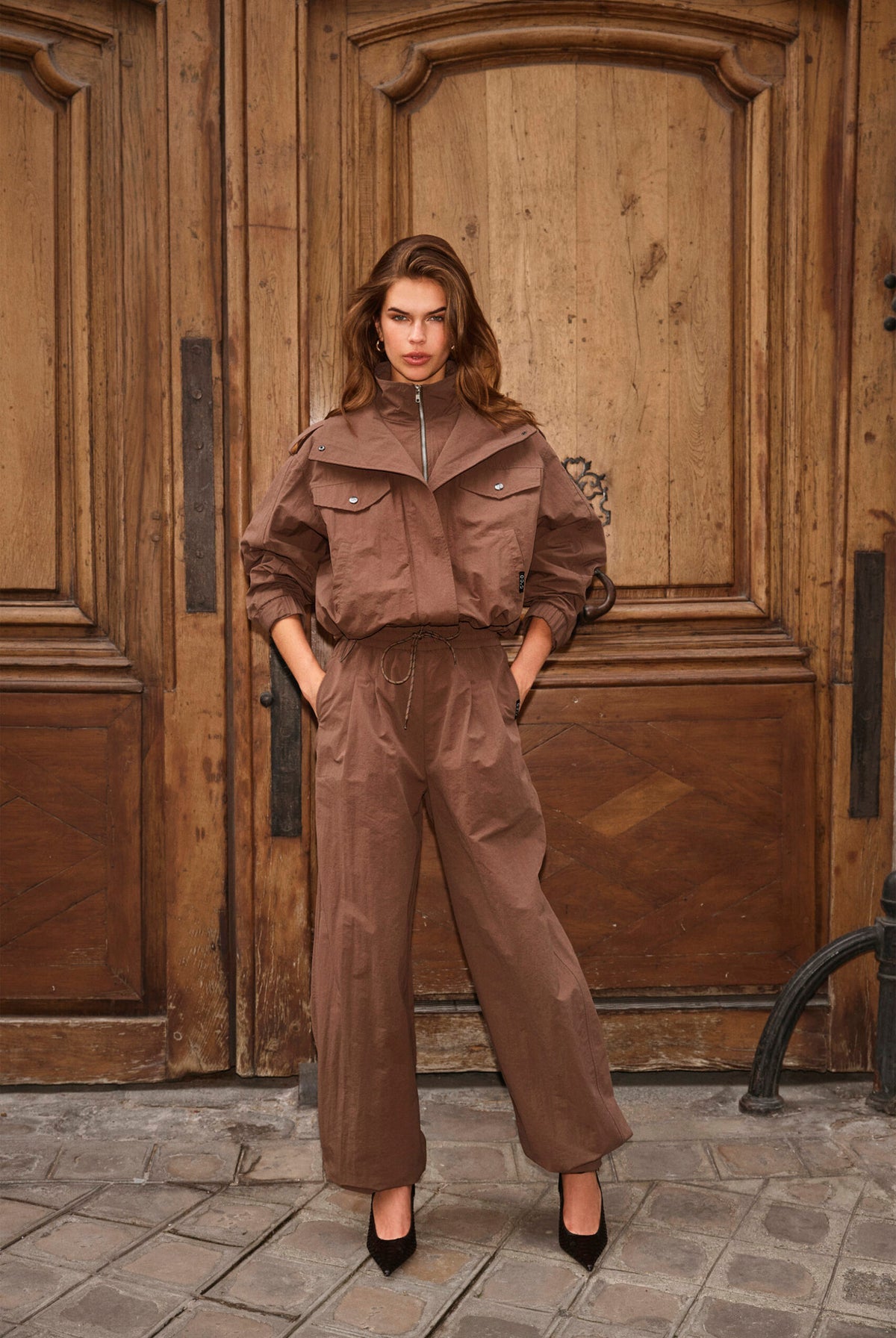 Alinacc Double Funnel Neck Jac Brown - 500810