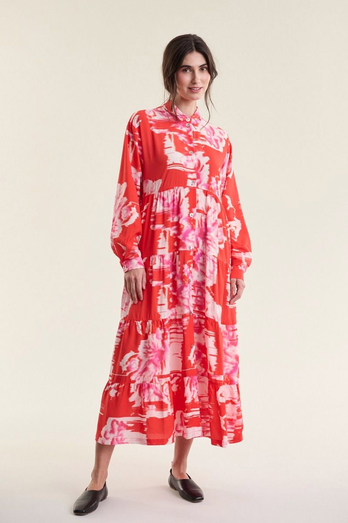 Haru FSC lang kjole KIMONO FLOWER - 263-2337-5731