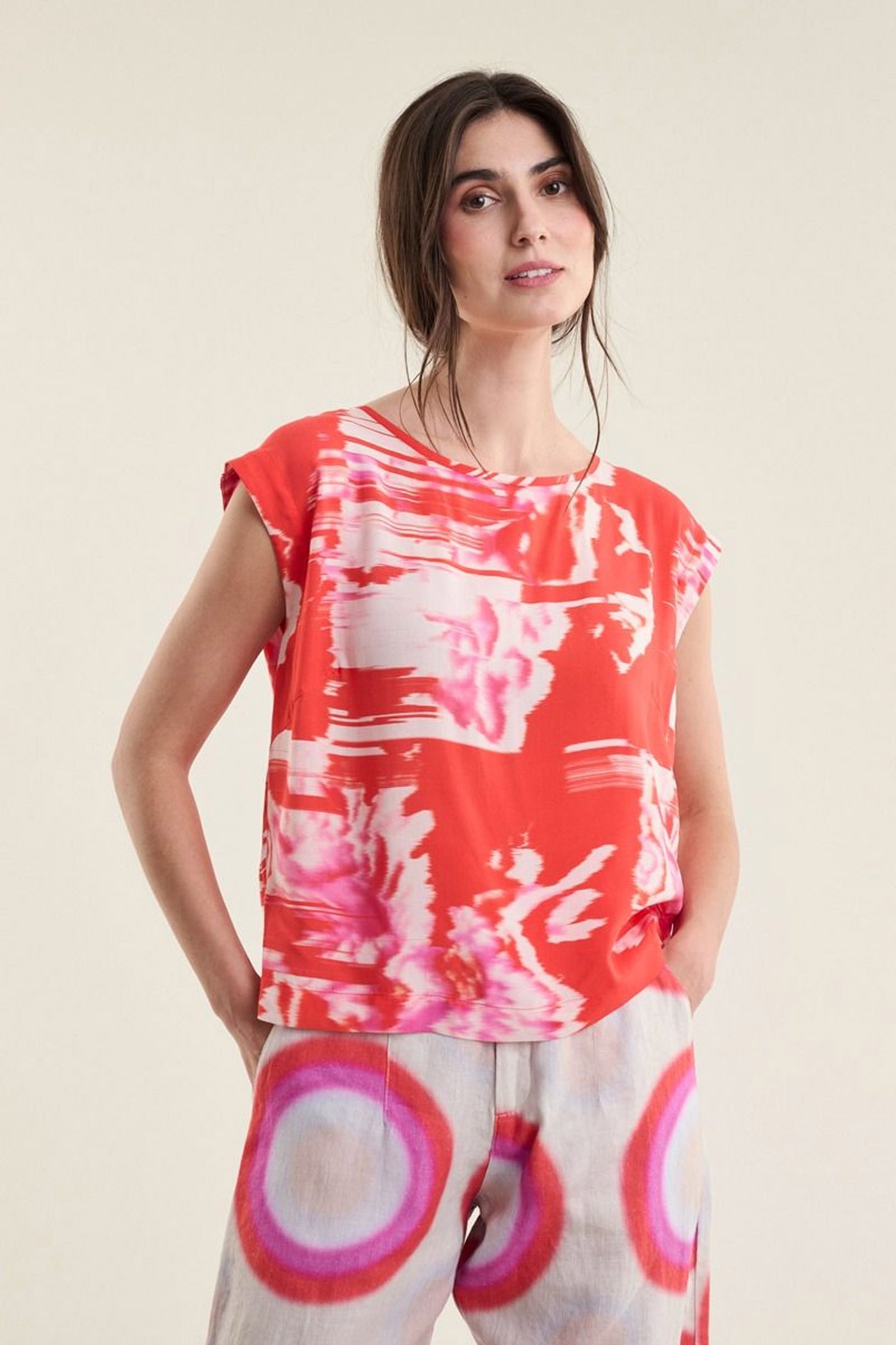 Haru FSC rundhalset bluse KIMONO FLOWER - 263-2337-5784