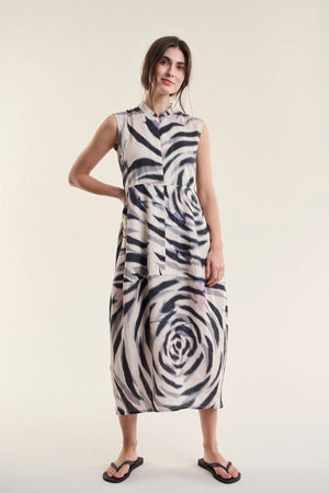 Harukaze Ærmeløs kjole ZEBRA ROSE - 263-2296-5770