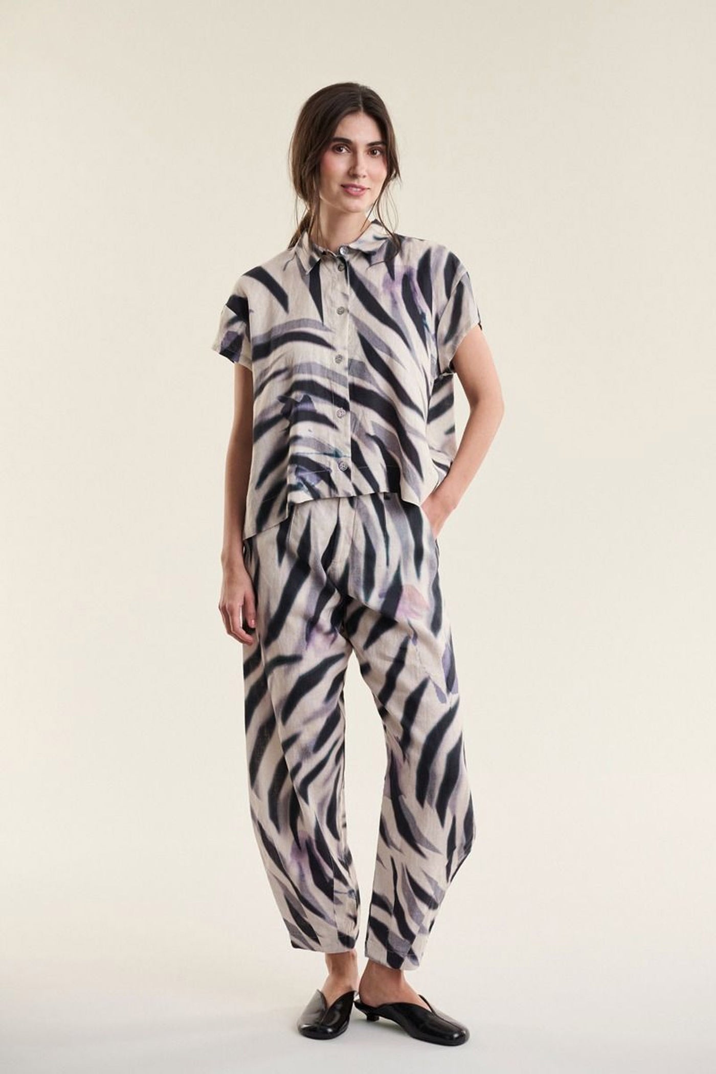 Harukaze kortærmet skjorte ZEBRA ROSE - 263-2296-5239