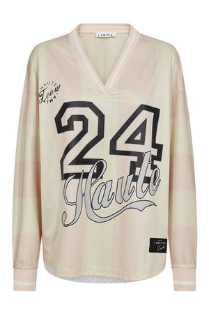 Haute 24 Stripe Blouse Iced Rose/ Pearl - HL10419