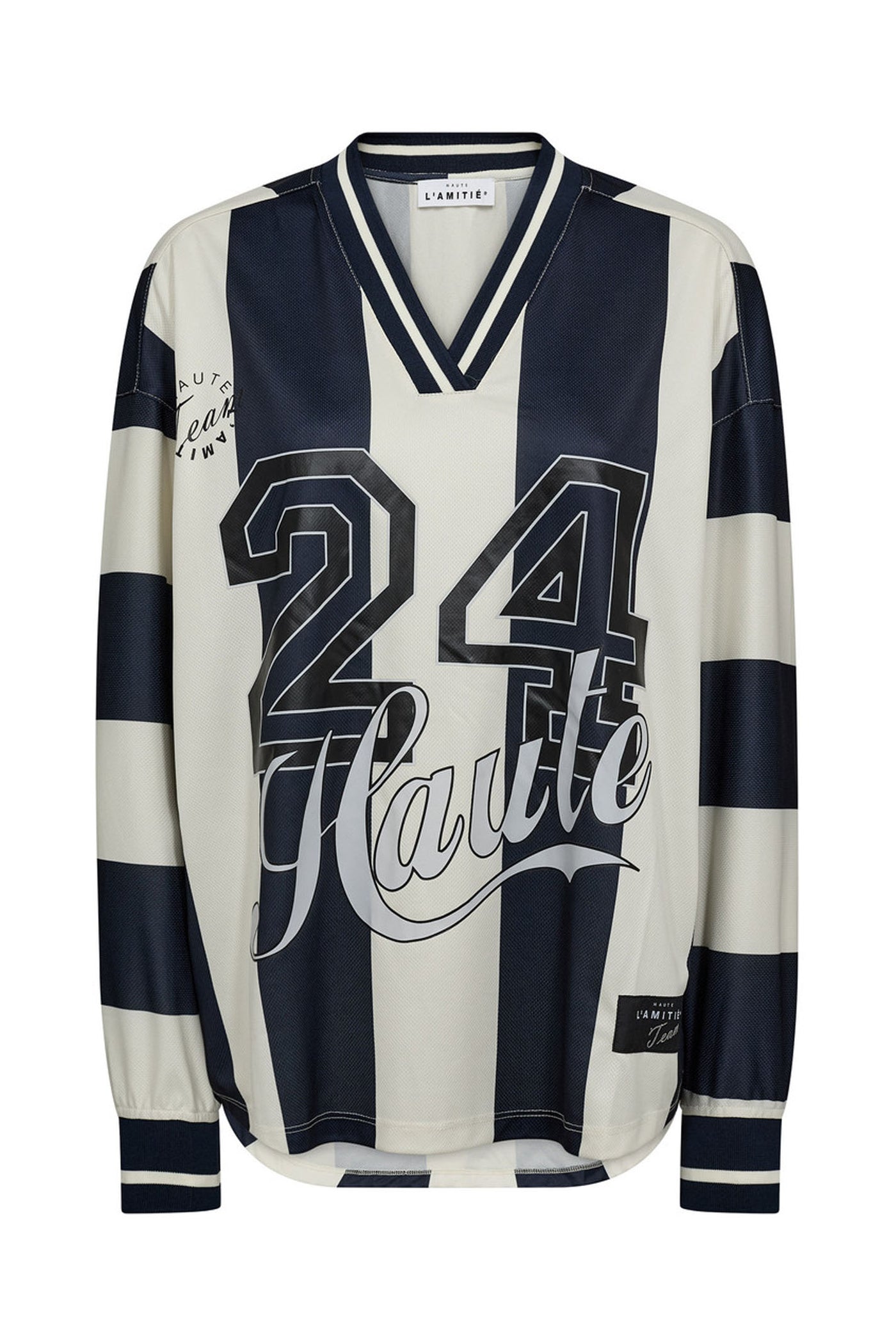 Haute 24 Stripe Blouse Navy/ Pearl - HL10419