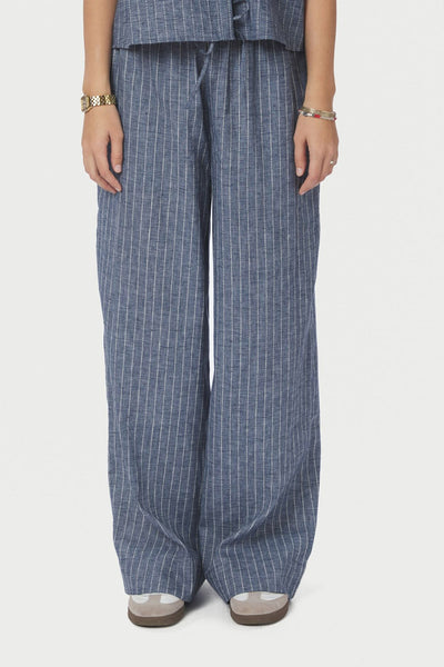 Heifa Emb Stripe Pants Blue - 168372 Thumbnail