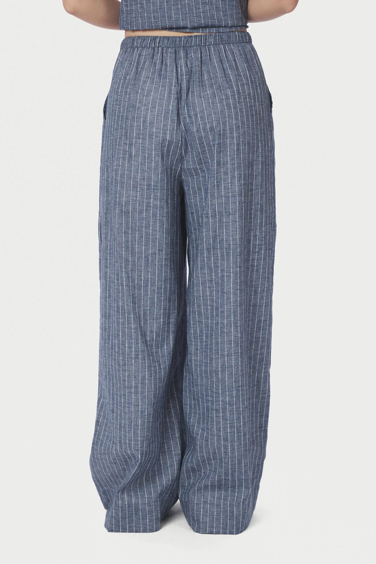 Heifa Emb Stripe Pants Blue - 168372