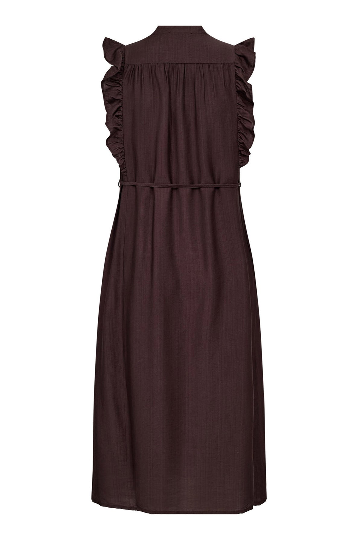 HeraCC Frill SS V-Dress 145-Dark Brown - 46096
