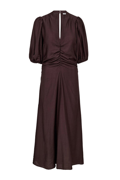 HeraCC SS Puff Dress 145-Dark Brown - 46093 Thumbnail