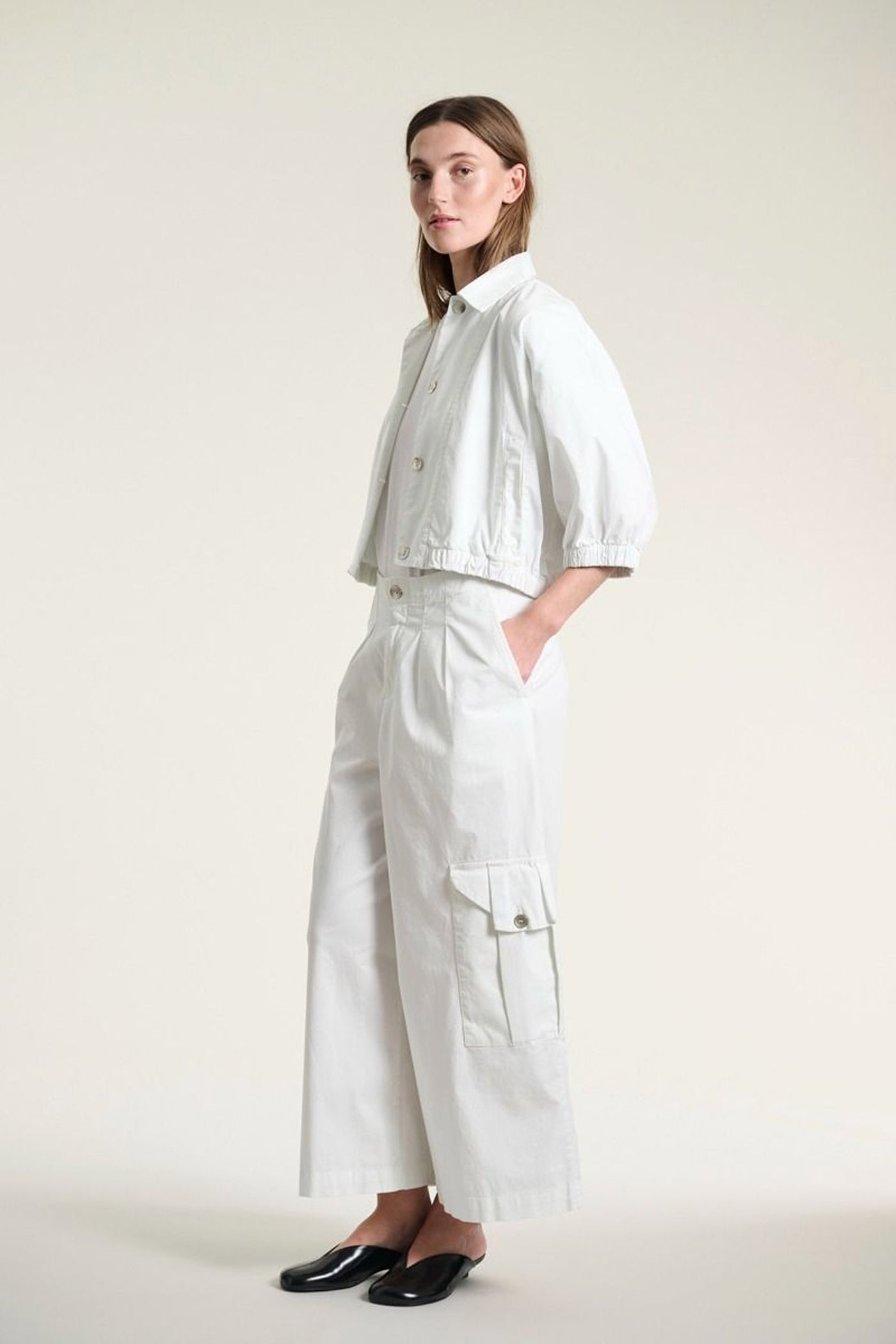 Hikoshiki bukser med læg LILY WHITE - 262-2467-5693