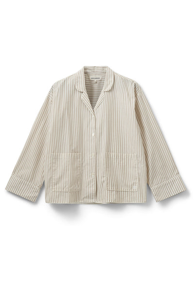 IMANASW SHIRT 7113 Brown Striped - SNOS586 Thumbnail