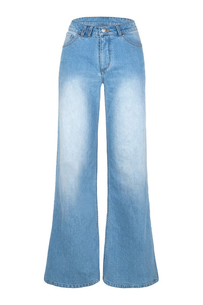 IRINA Wide Leg Jeans 9501 Light Wash Blue Denim - 2610230664 Thumbnail