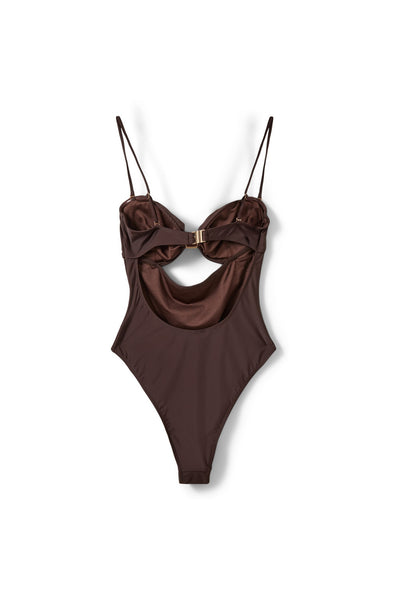GALIASW SWIMSUIT WITH GOLDEN B 7162 Intense Brown - S262390 Thumbnail