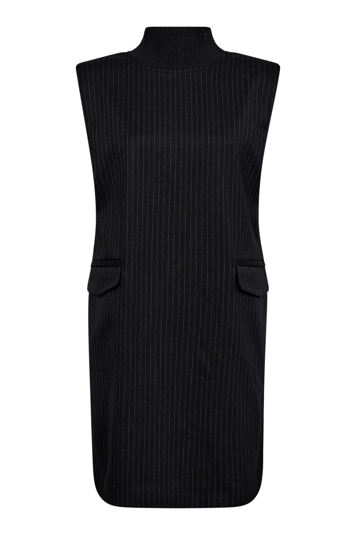 IdaCCPinRibTurtleneckDress 140-Dark Grey - 36308