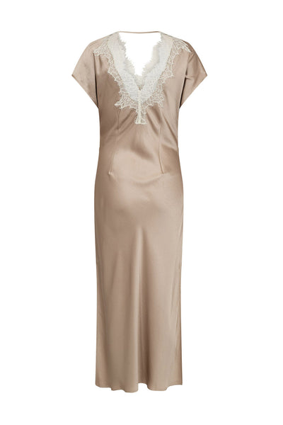 IdunCC Asym Lace Dress 320-Bisquit - 46106 Thumbnail