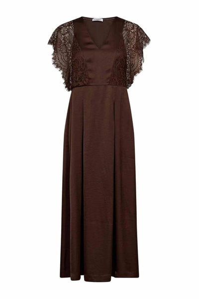 IdunCC Lace Dress 145-Dark Brown - 46125 Thumbnail