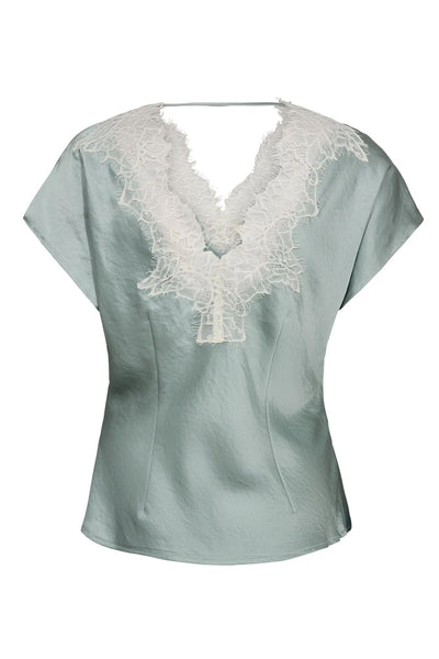 IdunCC Lace SS Blouse 31-Mint - 45167 Thumbnail