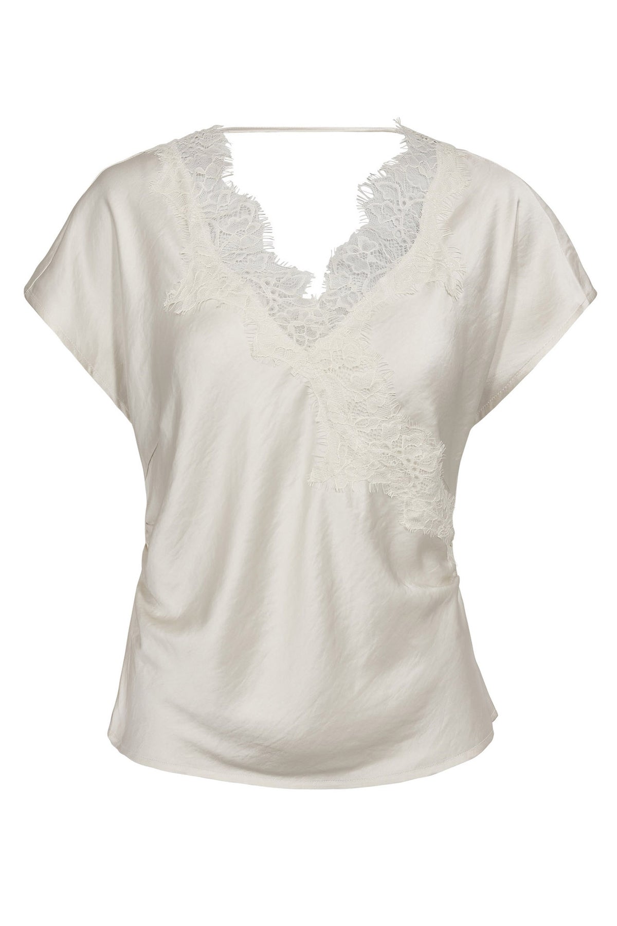 IdunCC Lace SS Blouse 11-Off white - 45167
