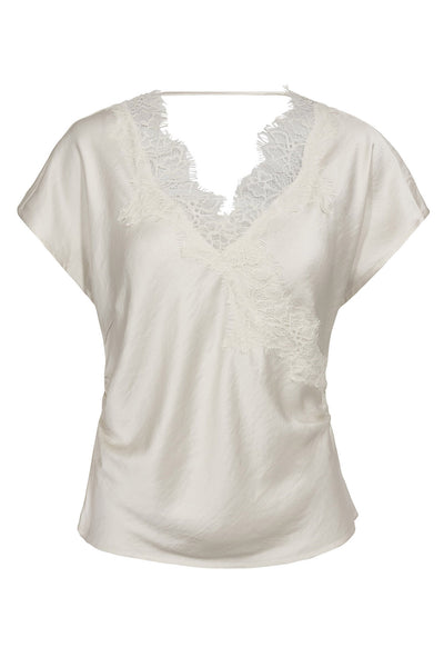 IdunCC Lace SS Blouse 11-Off white - 45167 Thumbnail