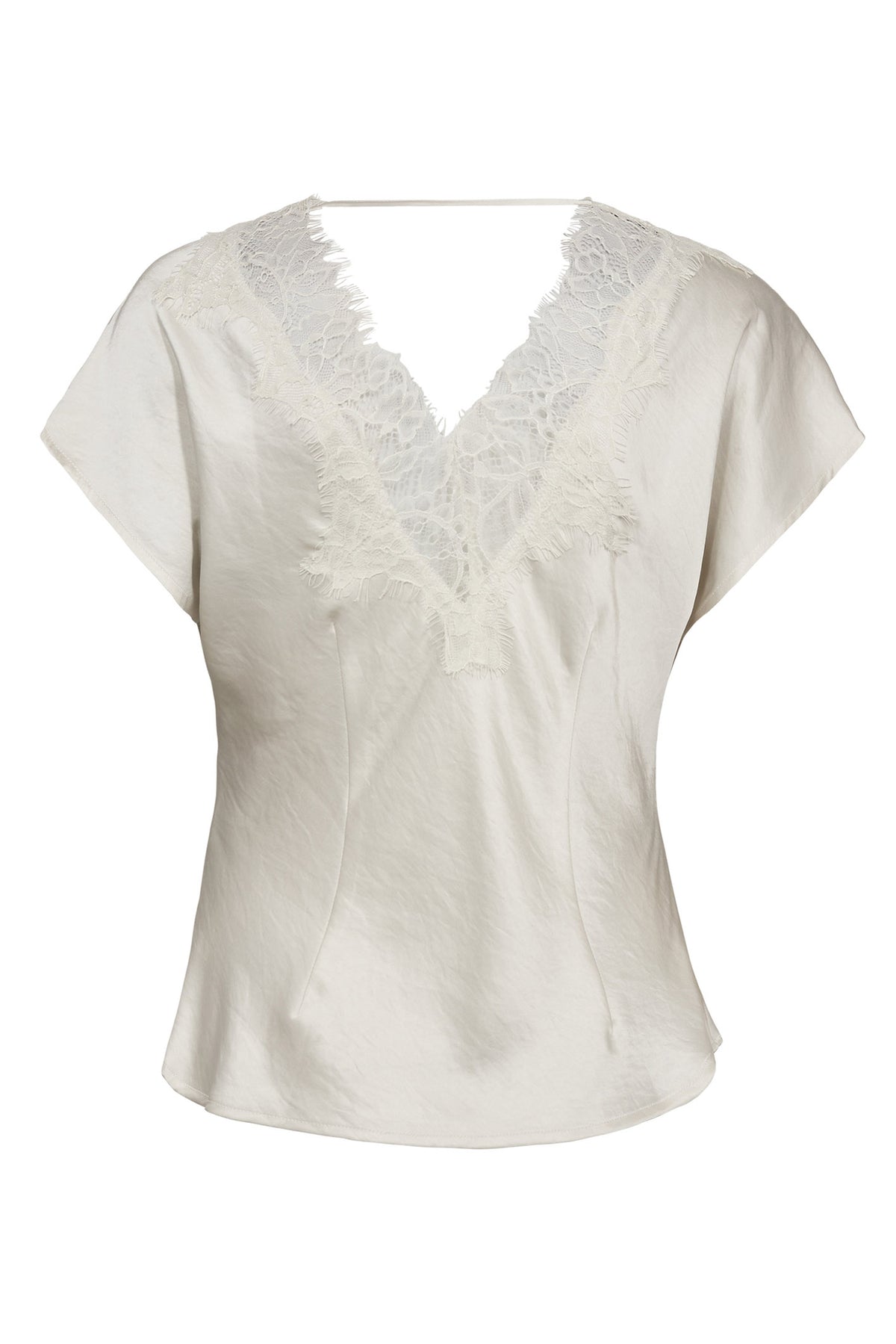 IdunCC Lace SS Blouse 11-Off white - 45167