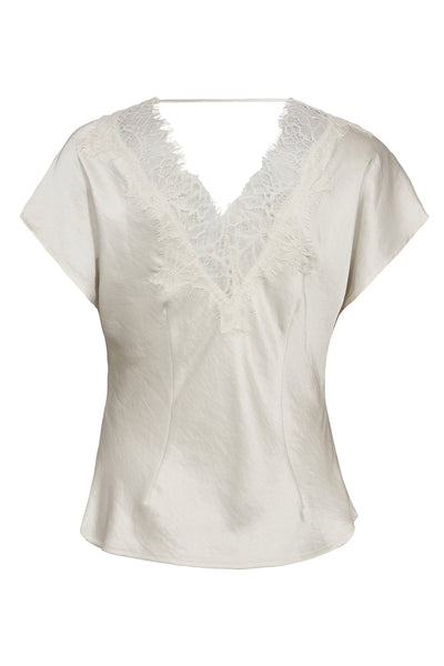 IdunCC Lace SS Blouse 11-Off white - 45167 Thumbnail